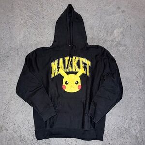 Chinatown Market Black Hoodie with Pikachu Graphic 2XL
